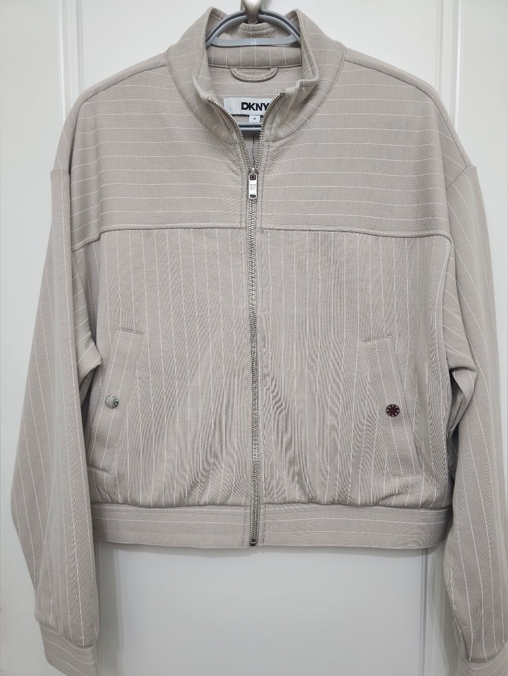 DKNY Woman's Tan Zip-Front Jacket